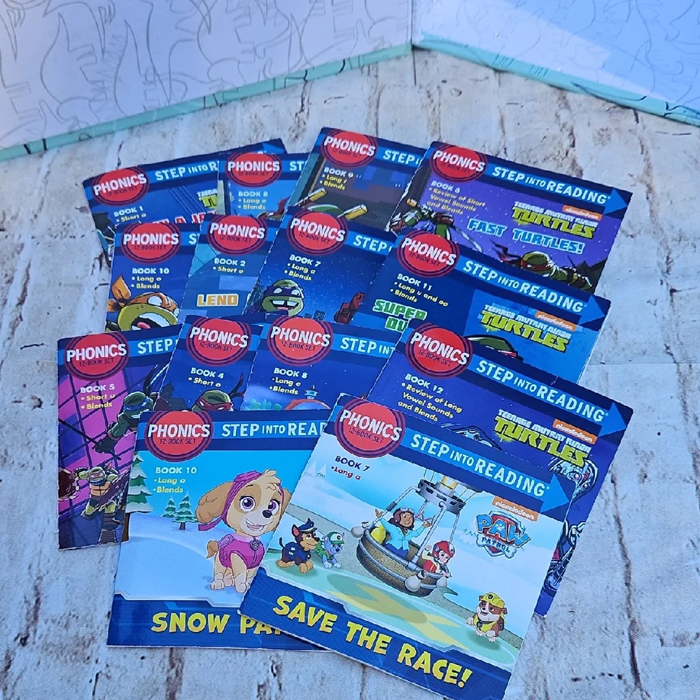 Phonics Step Into Ready Teenage Mutant Ninga & Paw Patrol Lot Of 14